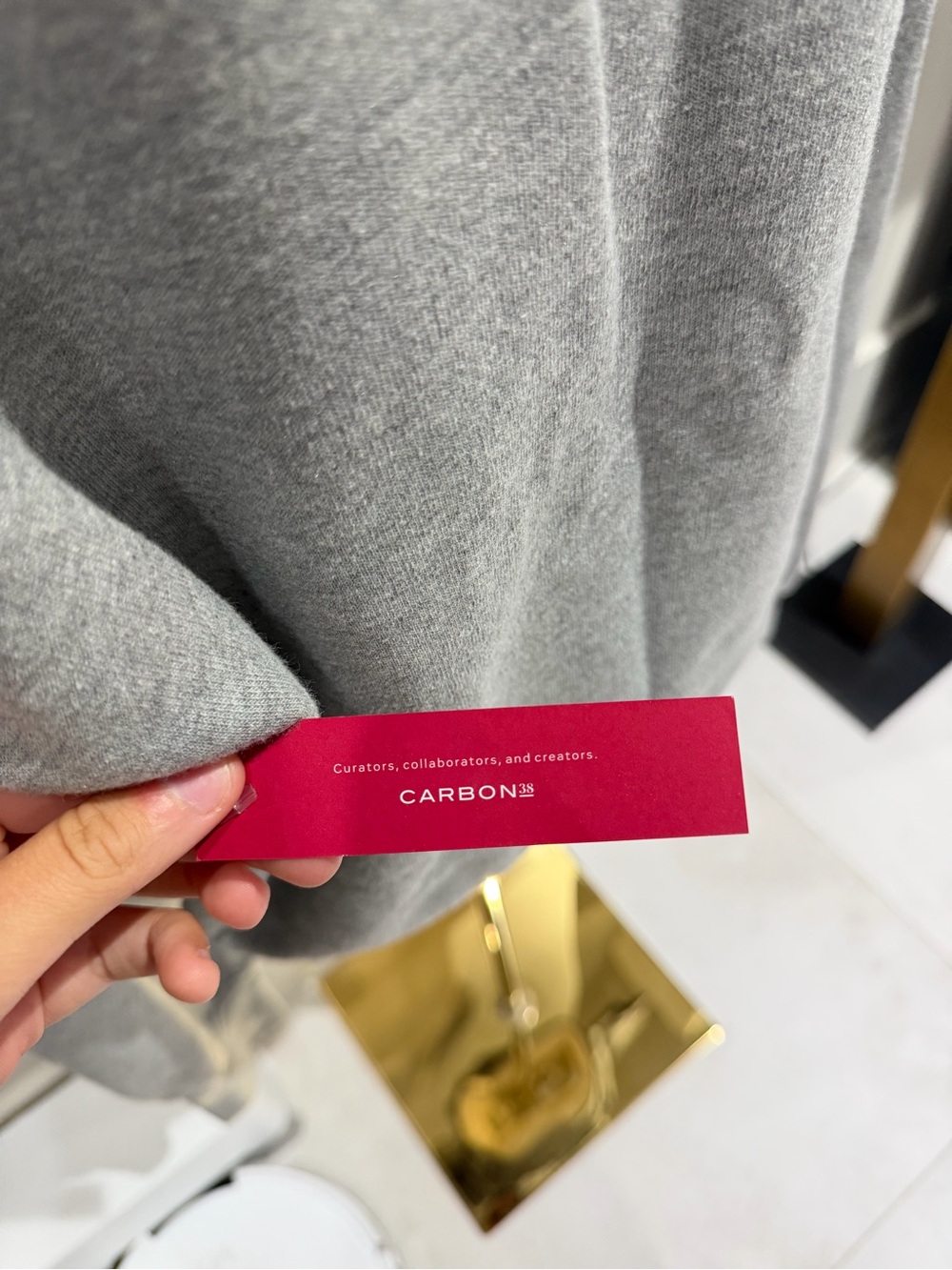 Carbon Off-Shoulder Sweatshirt in Light Gray - Picture 4 of 6